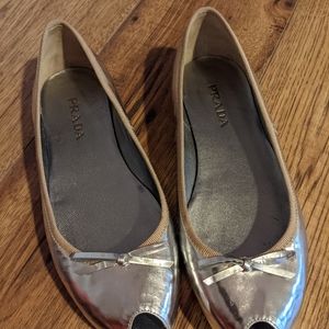 AUTHENTIC PRADA SILVER FLATS